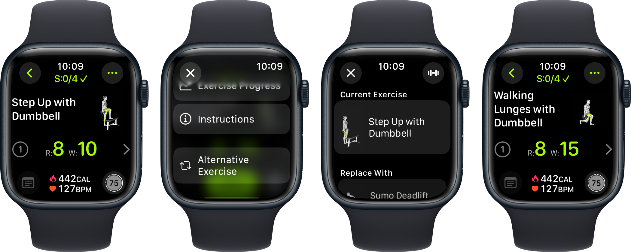 Alternative exercises on Apple Watch, fully offline