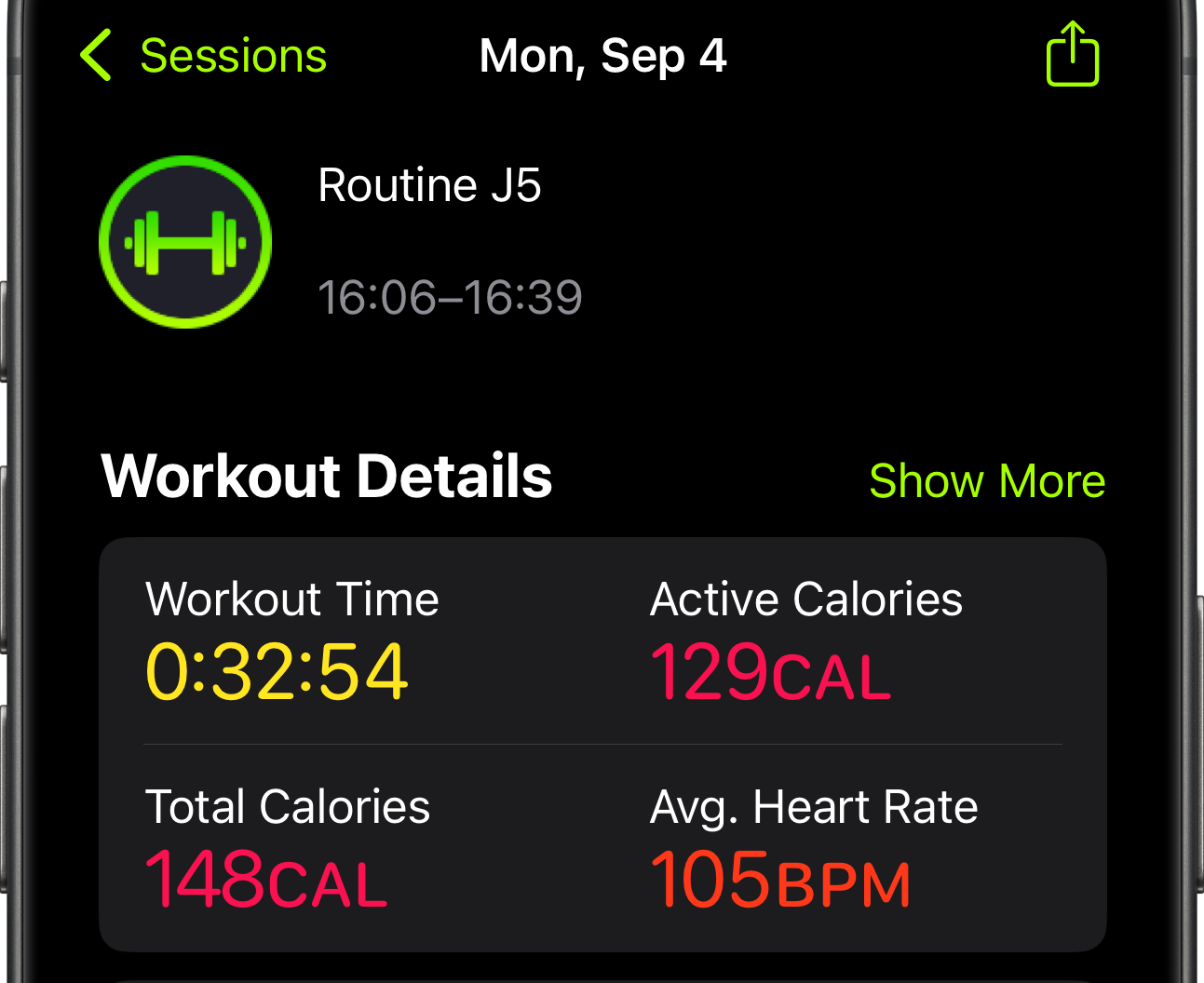 Total and active calories displayed separately on Apple Watch