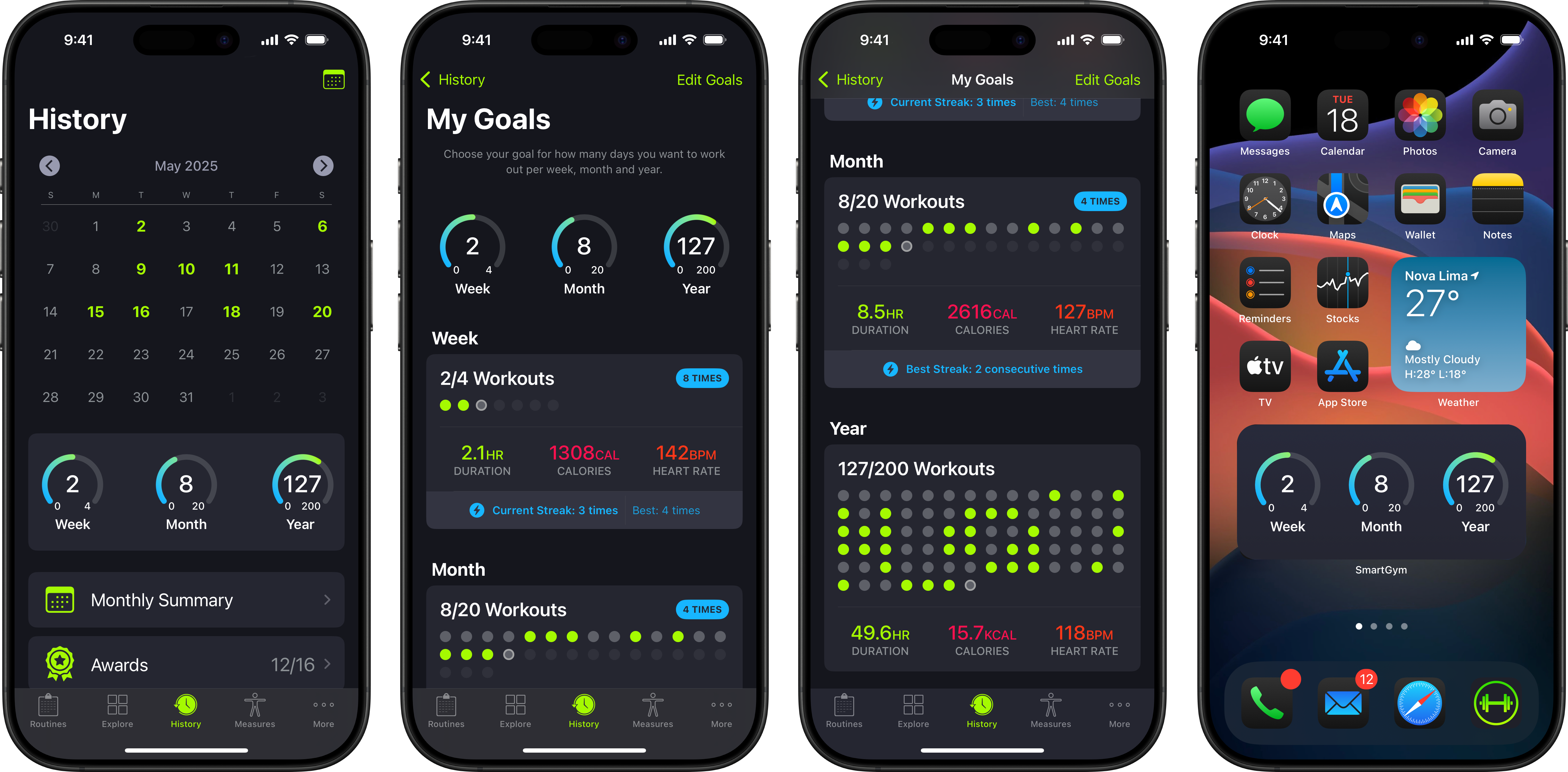 SmartGym 7.6: Custom workout goals