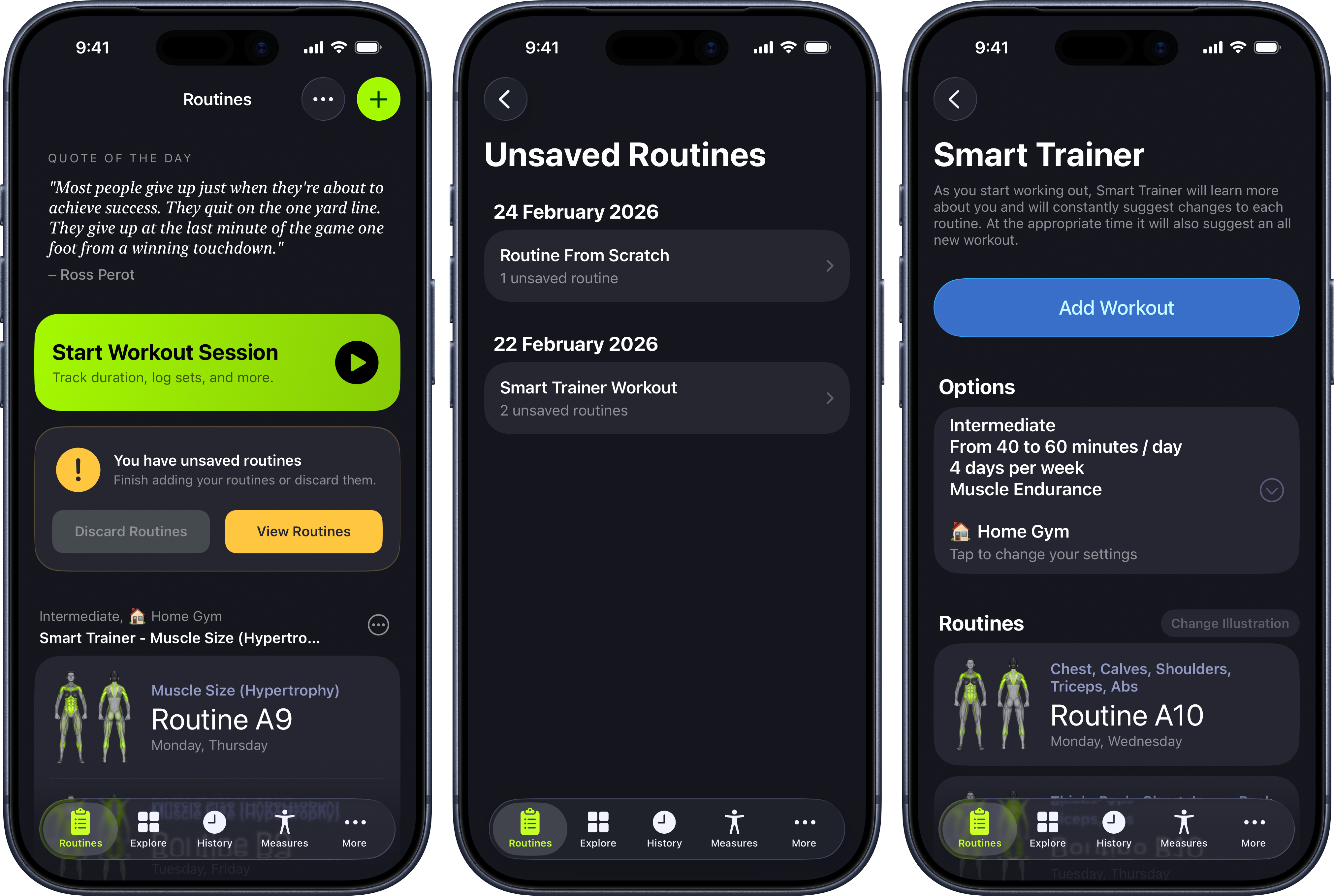 Draft Routines feature in SmartGym