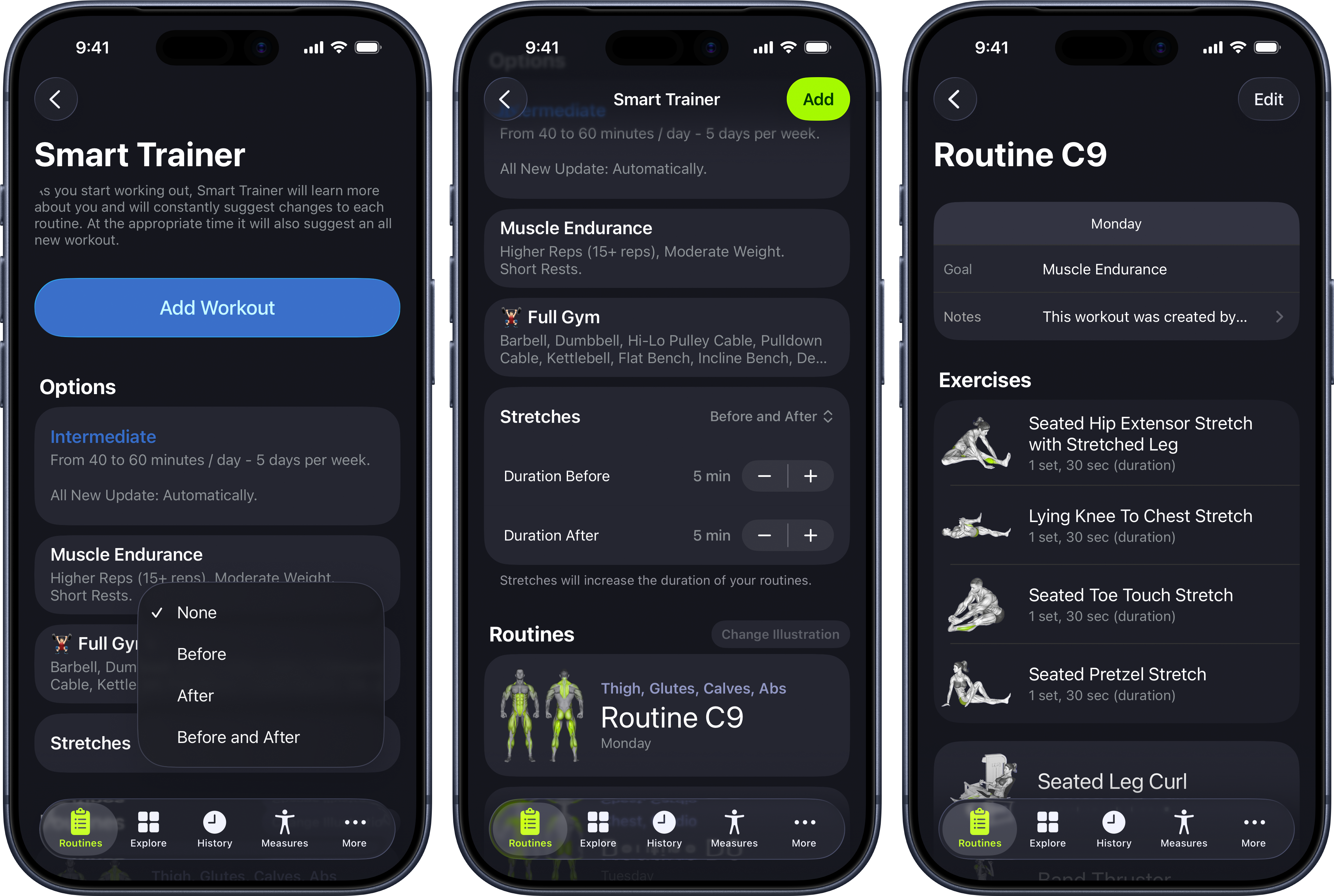 SmartGym 7.9: Smart Trainer stretch suggestions